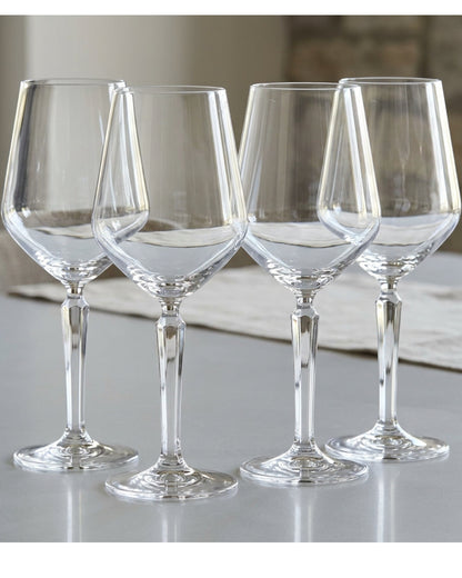 Xplvc Angular-Bowl Crystal Red Wine Glass Set of 4 Clear 16 oz - Lifestyle view