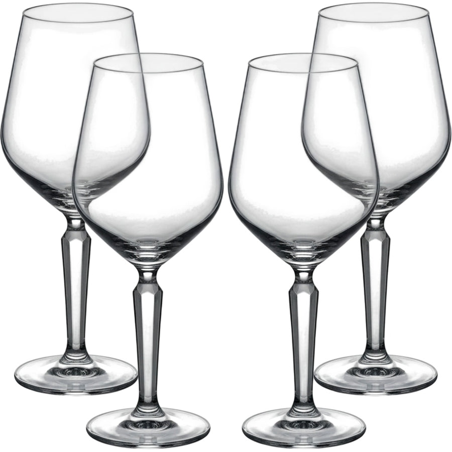Xplvc Angular-Bowl Crystal Red Wine Glass Set of 4 Clear 16 oz